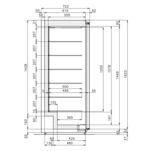 Iarp Réfrigérateur Forcé Blanc | 521 Litres | R134a | 770x722x(H)1702mm