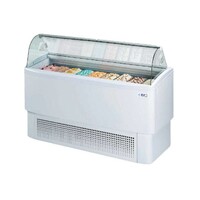 Vitrine à Glace | Vitrine Bombée | Blanc | 7+(7) Bacs | 830Watt | 135,4x63x(h)124,7 cm