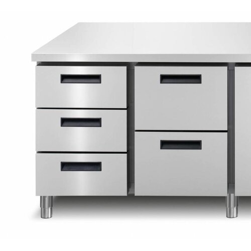 Afinox Comptoir Réfrigéré |  2 Portes | Avec ou Sans Plan de Travail | 1260x700x(h)900mm