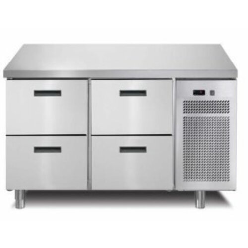 Afinox Comptoir Réfrigéré | 4 Tiroirs | 126x70x(h)90cm | avec ou sans Plan de Travail Afinox Comptoir Réfrigéré | 4 Tiroirs | 126x70x(h)90cm | avec ou sans Plan de Travail