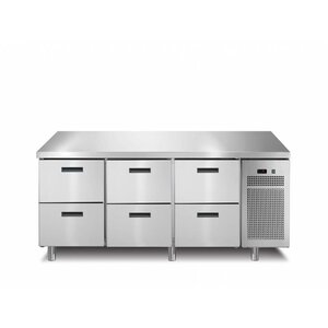 Afinox Comptoir Réfrigéré | 6 Tiroirs | 1721x700x(h)900mm