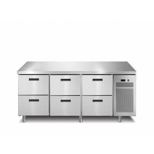 Afinox Comptoir Réfrigéré | 6 Tiroirs | 1721x700x(h)900mm