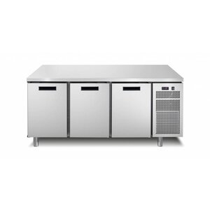 Afinox Comptoir Congelé | 3 Portes | 1721x700x(h)900mm | avec ou sans Plan de Travail