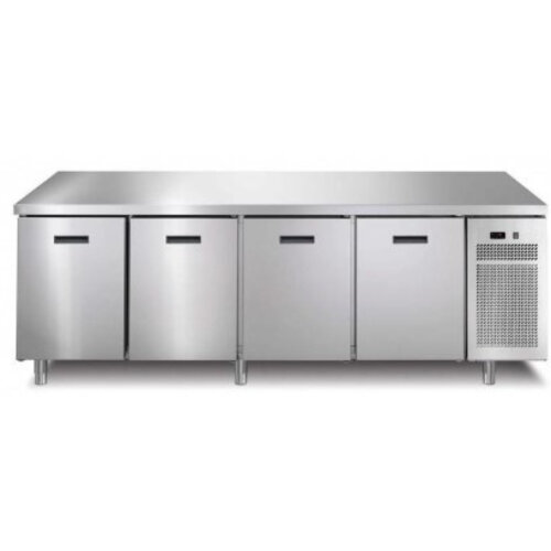 Afinox Comptoir Congelé | 4 Portes | 2182x700x(h)900mm | avec ou sans Plan de Travail
