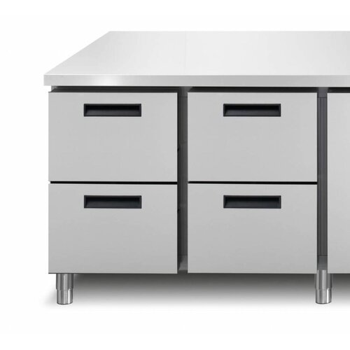 Afinox Comptoir Congelé | 4 Portes | 2182x700x(h)900mm | avec ou sans Plan de Travail