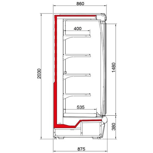 Oscartielle Meuble Réfrigéré Supermarché | 0/+2°C | Portes Pivotantes | Disponibles en 2 Largeurs