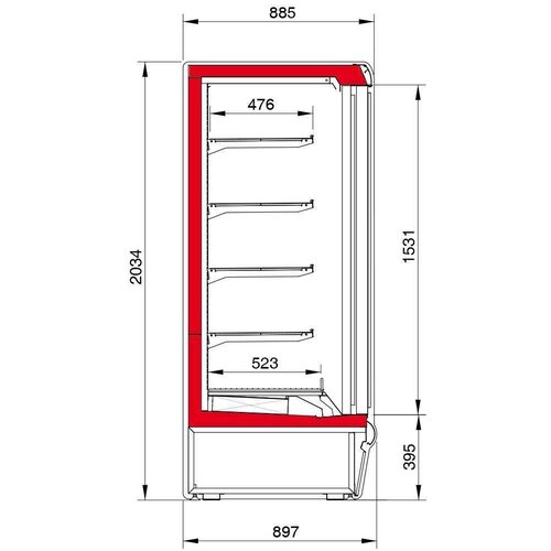 Oscartielle Meuble Congélateur 3 Portes | R404a | 1330x897x(h)2034mm