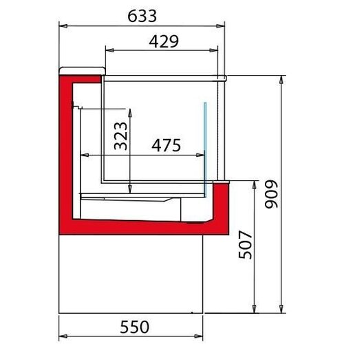 Oscartielle Ilot Congelé PLANET 55 BT | Self-Service Ouvert | -18/-20°C | 550x550x(H)909mm