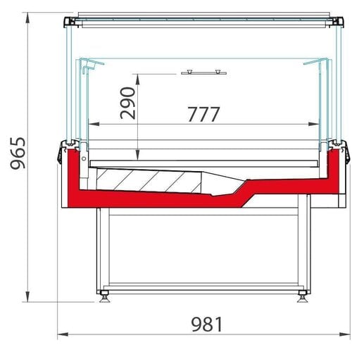 Oscartielle Ilot Réfrigéré ALTEA150 | Porte Vitrée | 1530x981x(h)965mm