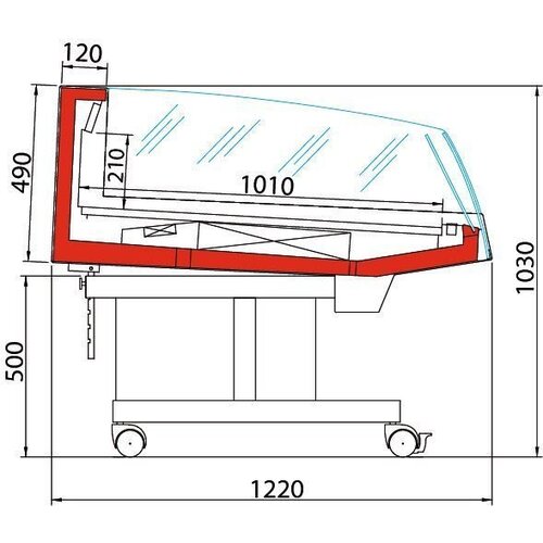 Oscartielle Vitrine Réfrigéré Supermarché | -1°/+7°C | Libre Service | BANCARELLA SELF 125 | 1288x1220x(H)1030mm