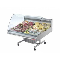 Comptoir Réfrigéré avec Vitrine | 4 Roues | 1288x1220x(h1030mm