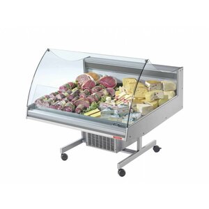 Oscartielle Comptoir Réfrigéré avec Vitrine | 4 Roues | 1288x1220x(h1030mm Oscartielle Comptoir Réfrigéré avec Vitrine | 4 Roues | 1288x1220x(h1030mm