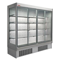 Meuble Réfrigéré Gris | R404a | Porte Pivotante en Verre | Choix de 3 Largeurs