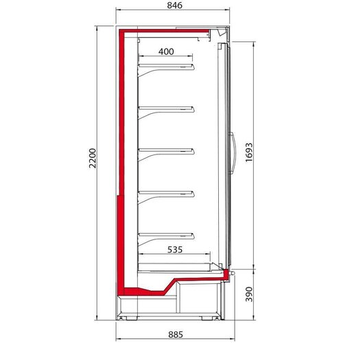 Oscartielle Meuble Réfrigéré Inox | R404a | Model Haut 220cm | Portes Pivotantes | Disponible en 4 Tailles