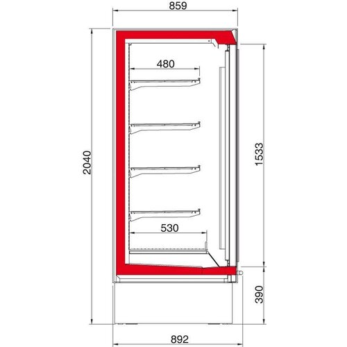 Oscartielle Meuble Congélateur| Porte Pivotante en Verre | Disponible en 2 Tailles