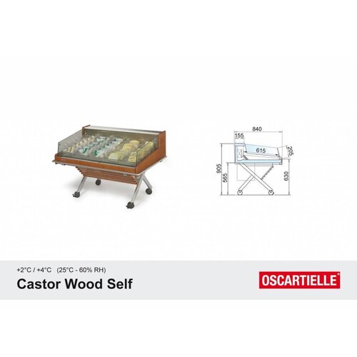 Oscartielle Vitrine Réfrigéré Supermarché | Modèle Bois | Réfrigérant R404a | 1262x840x(H)905mm