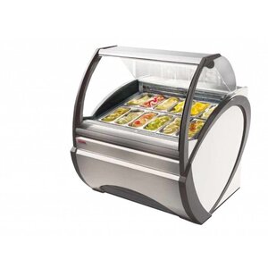 Oscartielle Vitrine à Glace | DORADO 12 | Vitrine Bombée | 12x 5 Litres | 123x120x(H)136cm