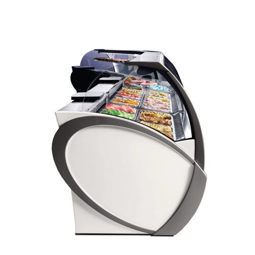 Oscartielle Vitrine à Glace | DORADO 12 | Vitrine Bombée | 12x 5 Litres | 123x120x(H)136cm