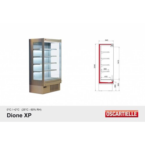 Oscartielle Meuble Réfrigéré 'Libre Service' | -1°/+5°C | Rideau de Sécurité | 1915x640x(H)2045mm