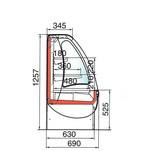 Oscartielle Meuble Réfrigéré | GENIUS MP H125 | avec Rideau de Sécurité | Disponible en 3 Tailles