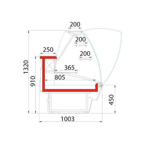 Oscartielle Vitrine Pâtisserie | SWEET2 STD | Verre Bombé | Disponible en 3 Tailles