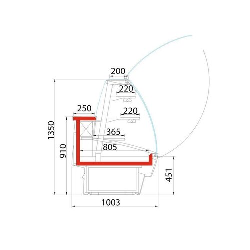 Oscartielle Vitrine Pâtisserie | SWEET2 LX | Verre Bombé | Disponible en 3 Tailles