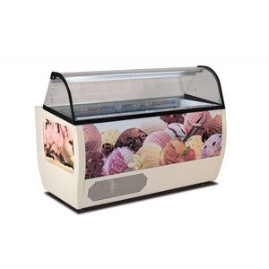 Framec Vitrine à Glace | Rumba | Vitrine Bombée | Eclairage LED | 135,7x92,6x(h)127,7 cm