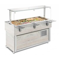 Buffet Bac Réfrigéré Statique | Drop-in | pour 3x 1/1 GN | HEMLOCK | 116,9x65c(H)100,1cm