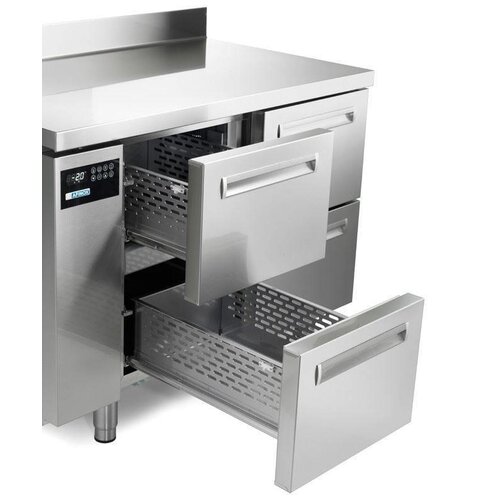 Afinox Comptoir Réfrigéré | INOX | 2 Portes | R290 | SPRING 702 I/A TN | 130x70x(H)90cm