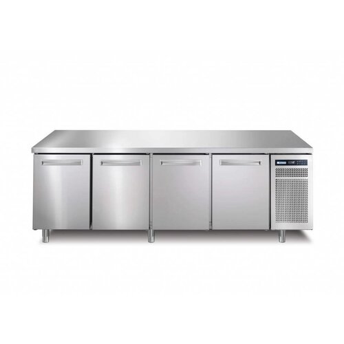 Afinox Comptoir Réfrigéré | INOX | 4 Portes | R290 | SPRING 704 I/A TN | 2260x700x(h)900mm