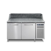 Comptoir Pizza | INOX | 2 Portes | PIZZASPRING 820 I | Af| INOX | 145x80x(H)104cm