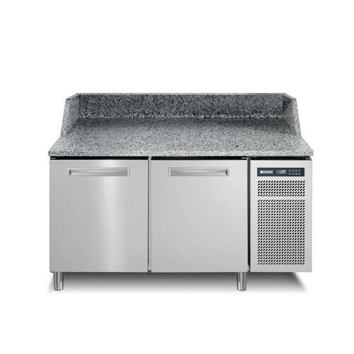 Afinox Comptoir Pizza | INOX | 2 Portes | PIZZASPRING 820 I | Af| INOX | 145x80x(H)104cm