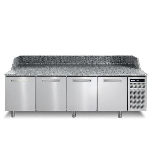 Afinox Comptoir Pizza | INOX | 4 Portes | PIZZASPRING 840 I | Af| INOX | 256x80x(H)104cm