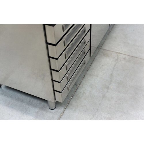 Afinox Comptoir Pizza | INOX | 4 Portes | PIZZASPRING 840 I | Af| INOX | 256x80x(H)104cm