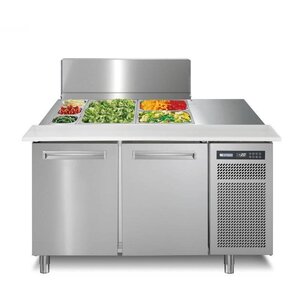 Afinox Saladette | INOX | 2 Portes | avec Couvercle | SALSPRING 2C | Af| INOX | 130x78,5x(H)118,3cm Afinox Saladette | INOX | 2 Portes | avec Couvercle | SALSPRING 2C | Af| INOX | 130x78,5x(H)118,3cm