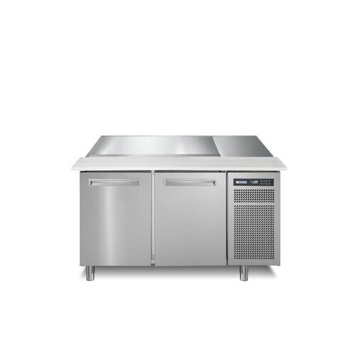 Afinox Saladette | INOX | 2 Portes | avec Couvercle | SALSPRING 2C | R290 | Af| INOX | 116x78,5x(H)118,3cm
