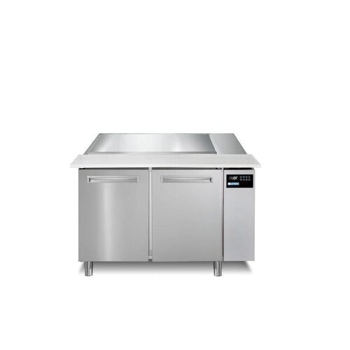 Afinox Saladette | INOX | 2 Portes | avec Couvercle et Planche à Découper | SALSPRING 2RC | Af| INOX | 116x78,5x(H)118,3cm