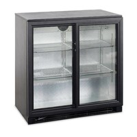 Réfrigérateur Arrière-Bar | Noir | Portes Coulissantes en Verre | BA25S R600a | Esta | 90x52x(H)87cm