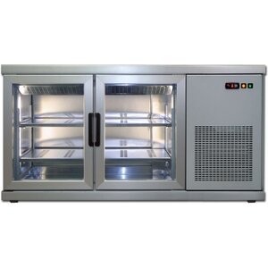 Tekna Comptoir Congélateur | INOX  | 2 Portes Vitrées (avant-arrière) | +5°/-25°C | 111x55x(H)88,5cm