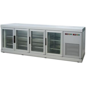 Tekna Comptoir Congélateur | INOX |4 Portes Vitrées (avant-arrière) | +5°/-25°C | 2220x550x(h)885mm