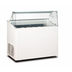 Framec Vitrine à Glace avec Vitrine en Verre | pour 6x5 Litres | 120x67,5x(H)117,5cm