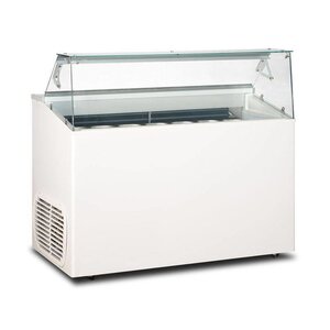 Framec Vitrine à Glace avec Vitrine en Verre | pour 7x5 Litres | 135x67,5x(H)117,5cm