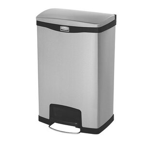 Rubbermaid Poubelle à pédale Inox | Construction Étanche | 430x330x(H)560mm | 30 Litres