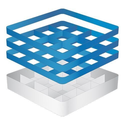 CaterRacks Casier à verres sans pieds - 16 compartiments - (h)20 cm - 11,2 cm de diamètre - a/réhausses (2x CR-16 + 1x