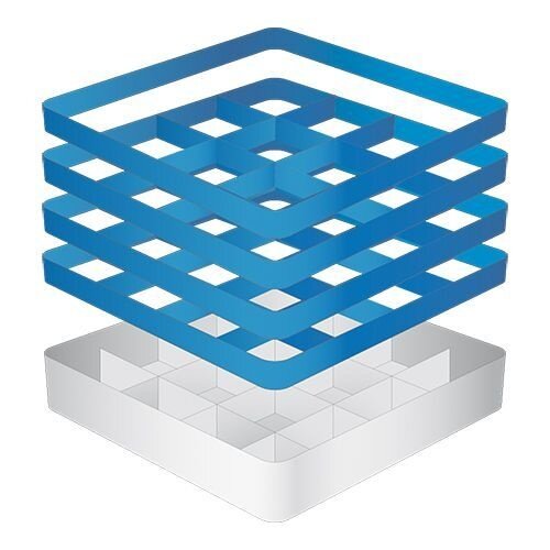 CaterRacks Casier à verres sans pieds - 16 compartiments - (h)24 cm - 11,2 cm de diamètre - a/réhausses (3x CR-16 + 1x