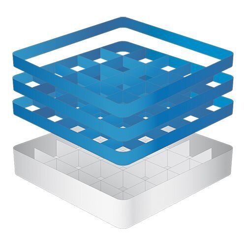 CaterRacks Casier à verres sans pieds - 25 compartiments - (h)20 cm - 9 cm de diamètre - a/réhausses (2x CR-25 + 1x