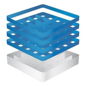 CaterRacks Casier à verres sans pieds - 25 compartiments - (h)24 cm - 9 cm de diamètre - a/réhausses (3x CR-25+ 1x