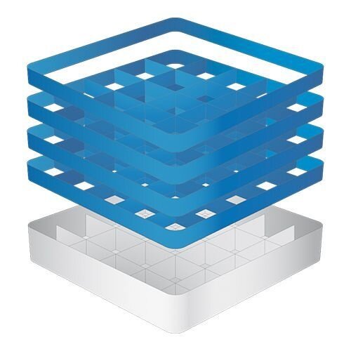 CaterRacks Casier à verres sans pieds - 25 compartiments - (h)24 cm - 9 cm de diamètre - a/réhausses (3x CR-25+ 1x