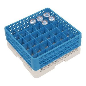 CaterRacks Casier à verres sans pieds - 36 compartiments - (h)20 cm - 7,4 cm de diamètre - a/réhausses (2x CR-36 + 1x