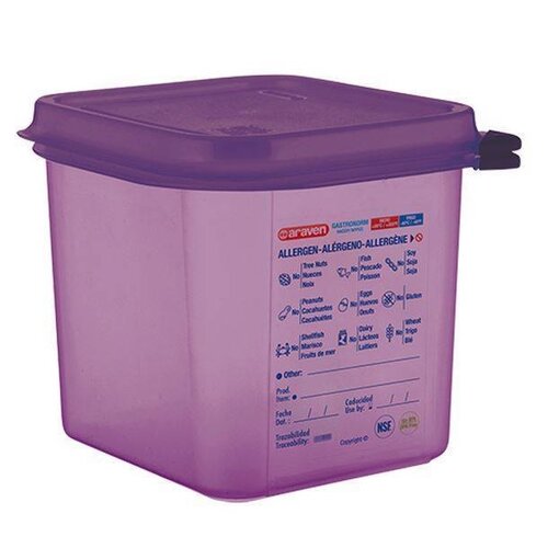 Araven Boites à Aliments Anti allergénique  1/2GN-150mm